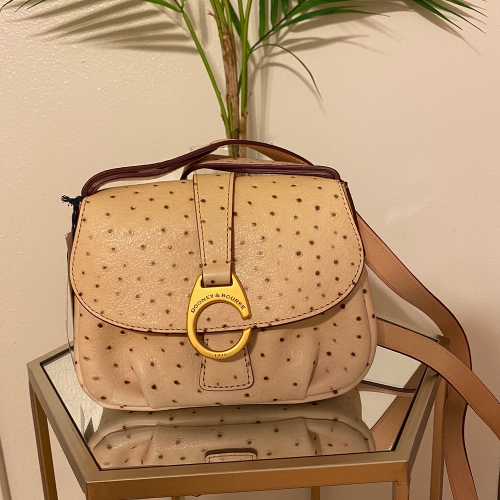 NWT DOONEY & BOURKE Cream Ostrich Small Crossbody